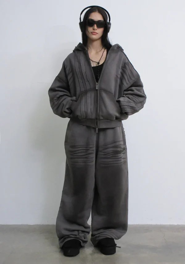 Grime Oversized Sweatpants Washed Slate-1