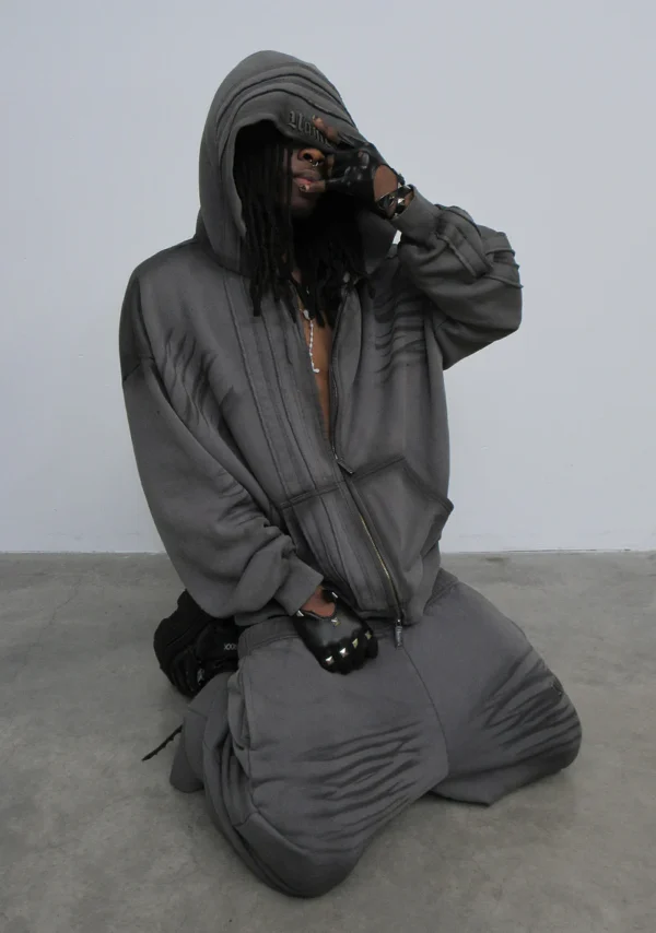 Grime Oversized Sweatpants Washed Slate-4