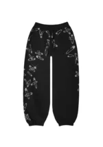 Heist Rhinestone Safety PIN Oversized Sweatpants Black-5