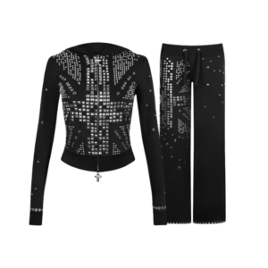 Knight Studded Fitted Tracksuit Black
