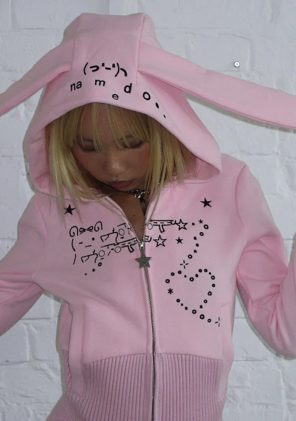 Malfunction Bunny Fitted Tracksuit Baby Pink (Detachable Ears)-2