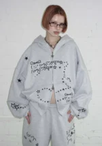 Malfunction Bunny ZIP Tracksuit Grey Marl (Detachable Ears)-1
