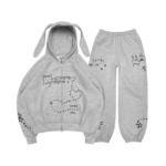 Malfunction Bunny ZIP Tracksuit Grey Marl (Detachable Ears)