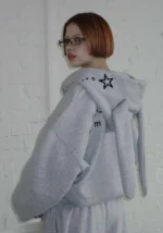 Malfunction Bunny ZIP Tracksuit Grey Marl (Detachable Ears)-2