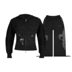 Midnight Mesh Knit Tracksuit Black