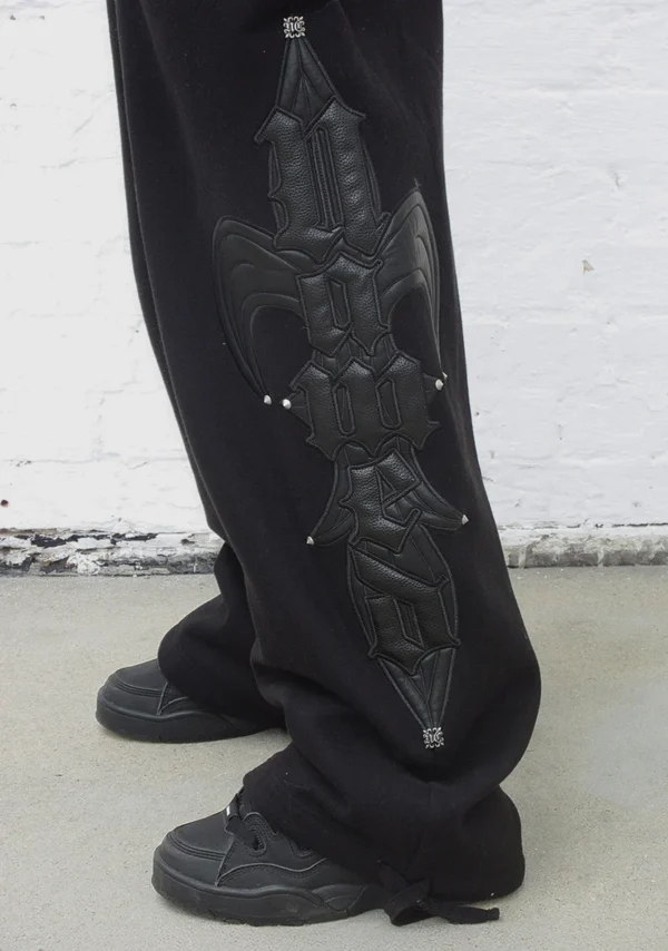 Midnight Studded Oversized Sweatpants Black-4
