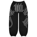 Monster Rhinestone Sweatpants Black
