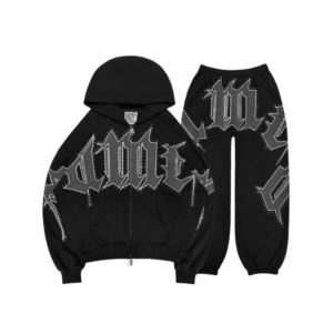 Monster Rhinestone Tracksuit Black