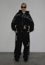 Muse Studded Oversized Sweatpants Black-2