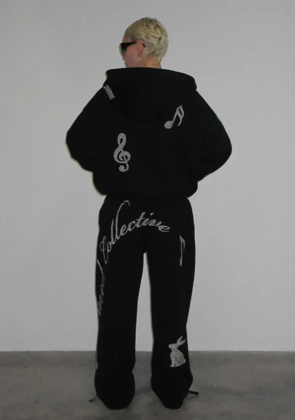 Muse Studded Oversized Sweatpants Black-4