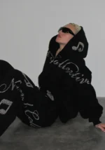 Muse Studded Oversized Sweatpants Black-6