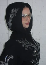 Nocturnal Rhinestone Fitted Waist ZIP Tracksuit Black-4