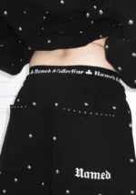 Nova Studded Polka Dot Oversized Sweatpants Black-5