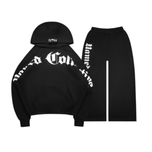 Nth Active Old English Oversized Pullover Tracksuit Black