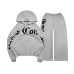 Nth Active Old English Oversized Pullover Tracksuit Grey Marl