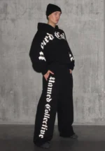 Nth Active Old English Oversized Sweatpants Black-1