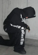 Nth Active Old English Oversized Sweatpants Black-5