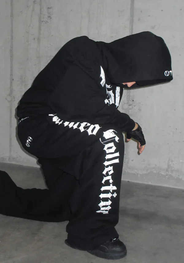 Nth Active Old English Oversized Sweatpants Black-5