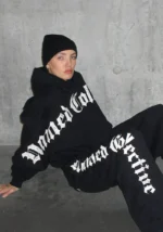 Nth Active Old English Oversized Sweatpants Black-6