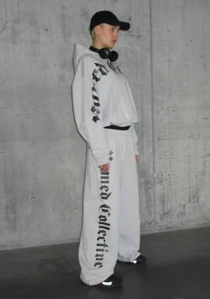 Nth Active Old English Oversized Sweatpants Grey Marl-1