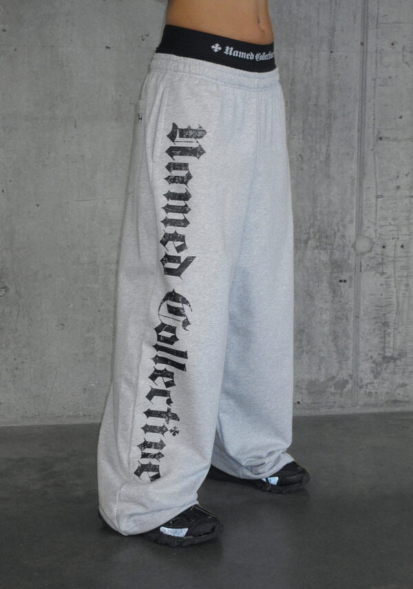 Nth Active Old English Oversized Sweatpants Grey Marl-3