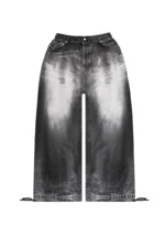Off Grid Denim Effect Oversized Sweatpants Washed Black