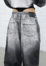 Off Grid Denim Effect Oversized Sweatpants Washed Black-2