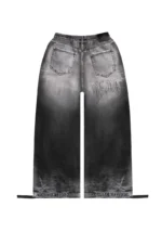 Off Grid Denim Effect Oversized Sweatpants Washed Black-5