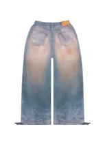 Off Grid Denim Effect Oversized Sweatpants Washed Blue-6
