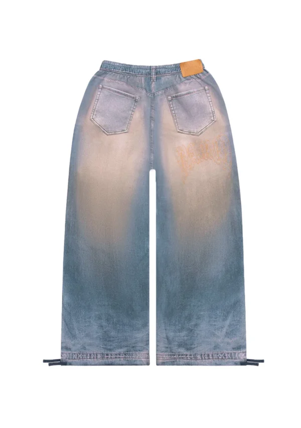 Off Grid Denim Effect Oversized Sweatpants Washed Blue-6