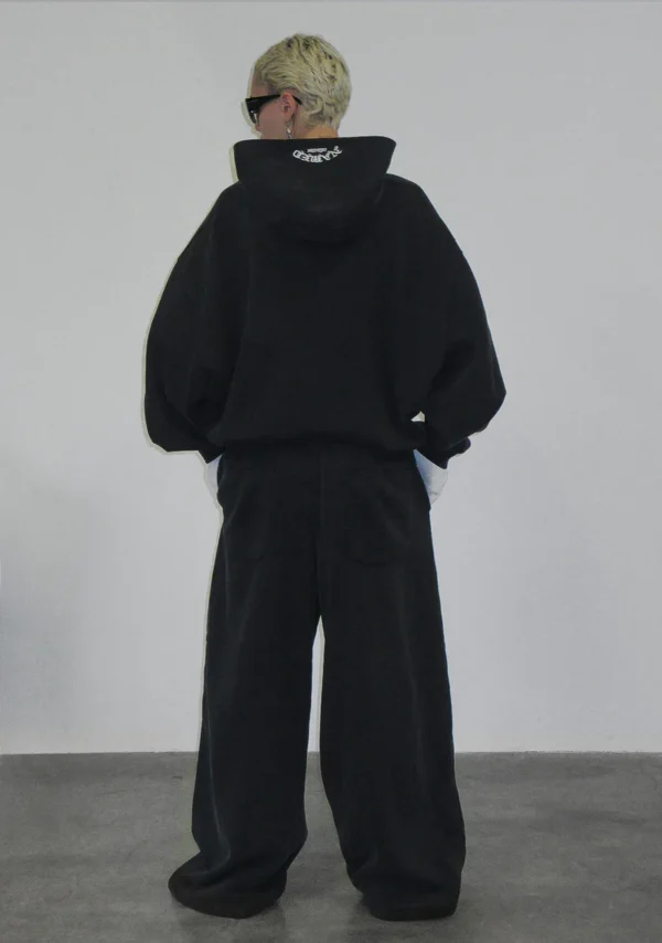 Old English Oversized Sweatpants Washed Charcoal-2