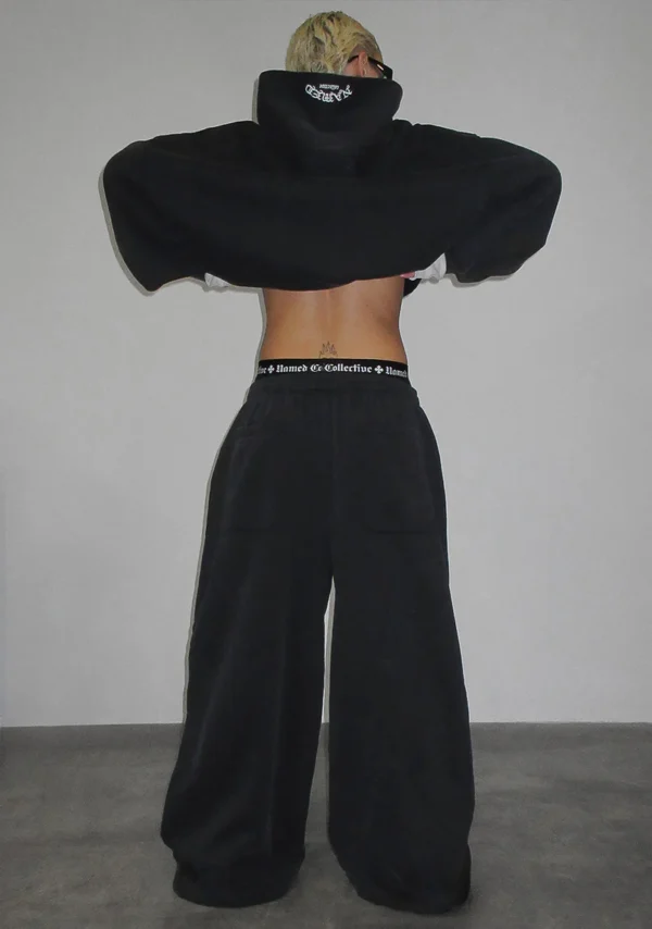 Old English Oversized Sweatpants Washed Charcoal-5