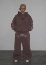 Old English Oversized Sweatpants Washed Mauve-1