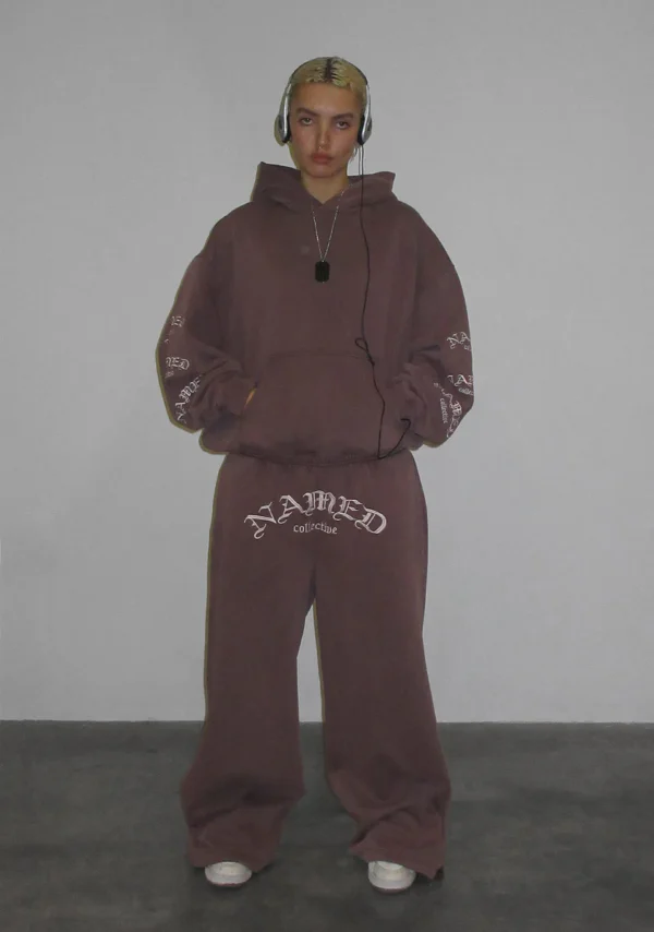 Old English Oversized Sweatpants Washed Mauve-1