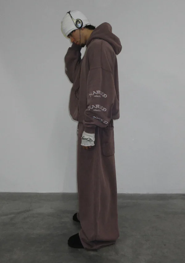 Old English Oversized Sweatpants Washed Mauve-2