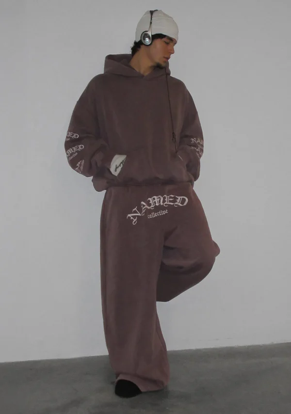 Old English Oversized Sweatpants Washed Mauve-4