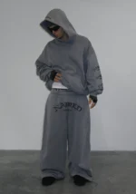 Old English Oversized Sweatpants Washed Vintage Grey-1