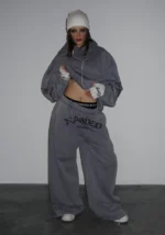 Old English Oversized Sweatpants Washed Vintage Grey-4