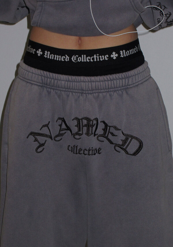 Old English Oversized Sweatpants Washed Vintage Grey-5