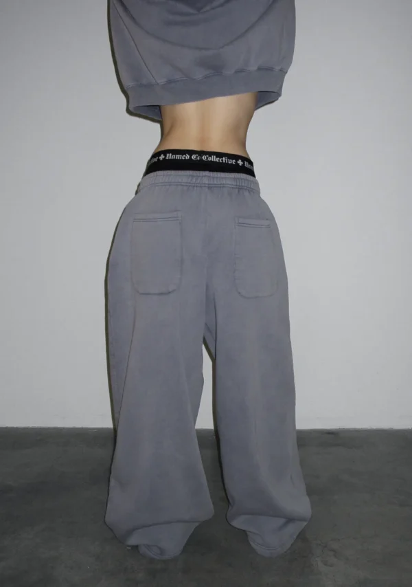 Old English Oversized Sweatpants Washed Vintage Grey-6
