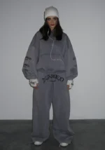 Old English Oversized Sweatpants Washed Vintage Grey-7
