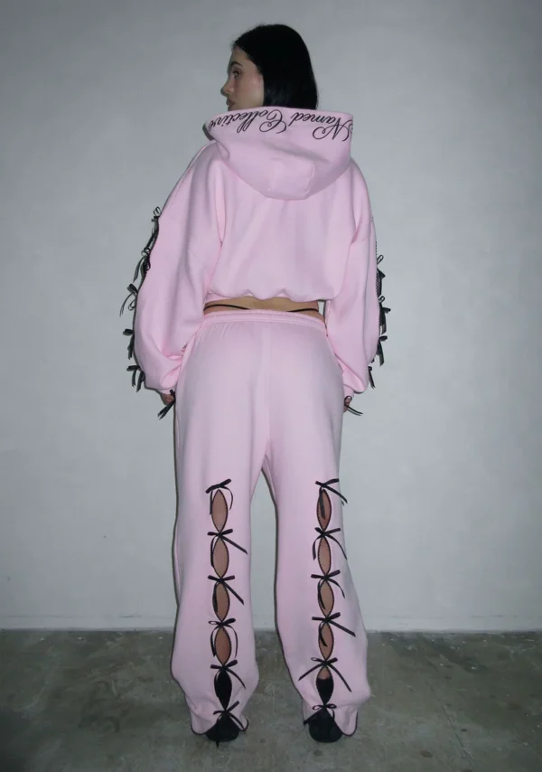 PRINC355 Ribbon Crop Tracksuit Baby Pink-2