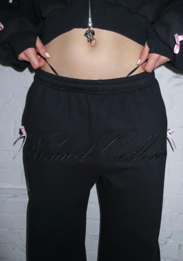 PRINC355 Ribbon Crop Tracksuit Black-4