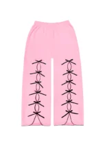 PRINC355 Ribbon Sweatpants Baby Pink-1