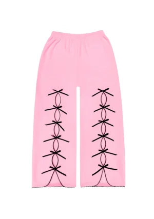 PRINC355 Ribbon Sweatpants Baby Pink-1