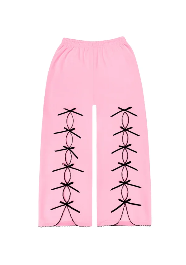 PRINC355 Ribbon Sweatpants Baby Pink-1