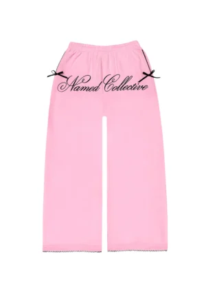 PRINC355 Ribbon Sweatpants Baby Pink