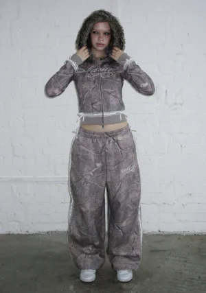 Prey Faux Fur Fitted ZIP Tracksuit Tree Camo (Detachable Fur)-1