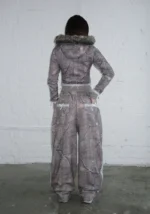 Prey Faux Fur Fitted ZIP Tracksuit Tree Camo (Detachable Fur)-2