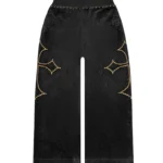 Rebel Studded Velour Sweatpants Black